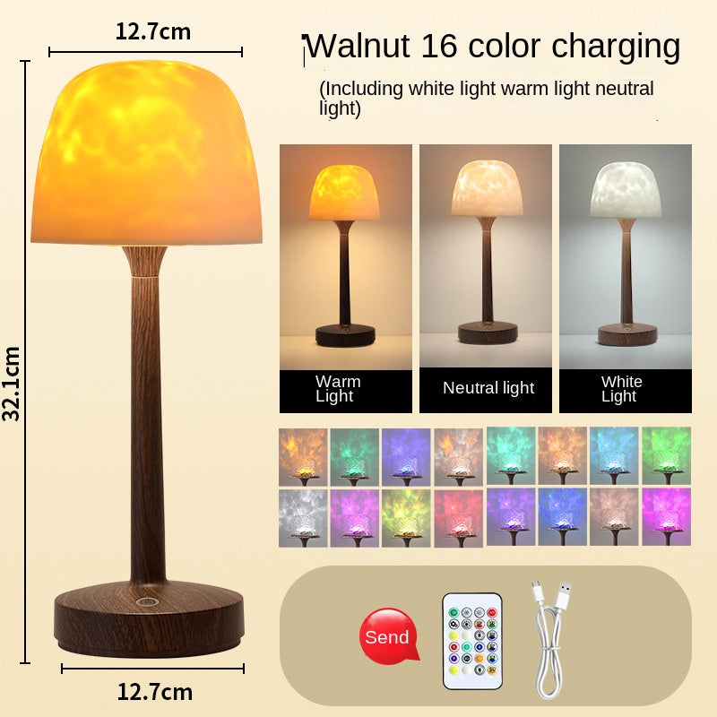 Chunyan High-Base Ripple Atmosphere Table Lamp, Romantic Mood Gift, Projector Remote Control Night Light, Couple Gift
