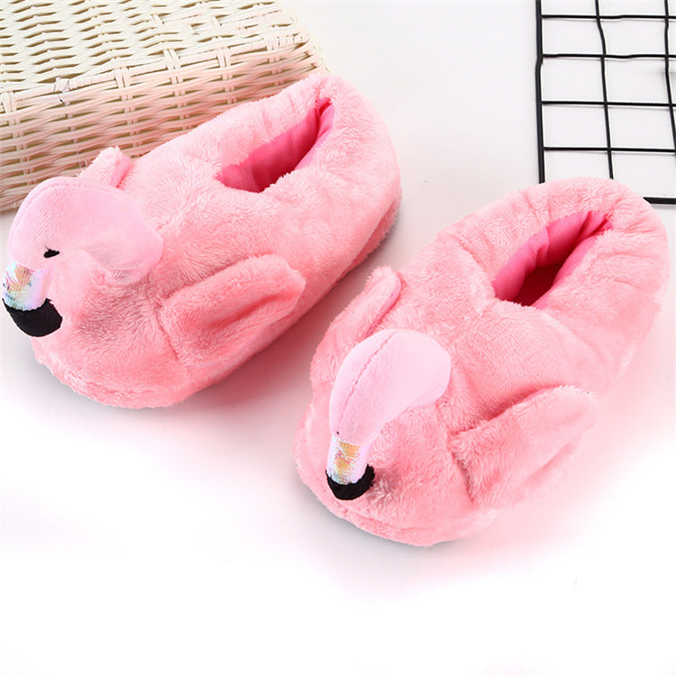Flamingo slippers winter home daily necessities plush slippers