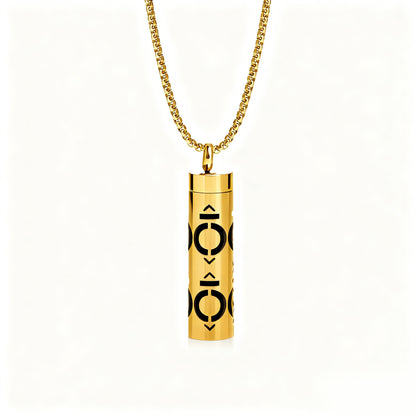 Cylindrical Heart-shaped Diffuser Pendant Necklace with Essential Oil, Stainless Steel Necklace for Men and Women, Titanium Steel Pendant