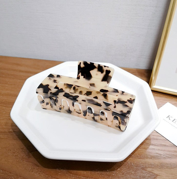 Zincqi Acetate French Style Large and Small Geometric Square Hair Clip for Back of Head, Hairpin, Shark Clip, Hair Clamp