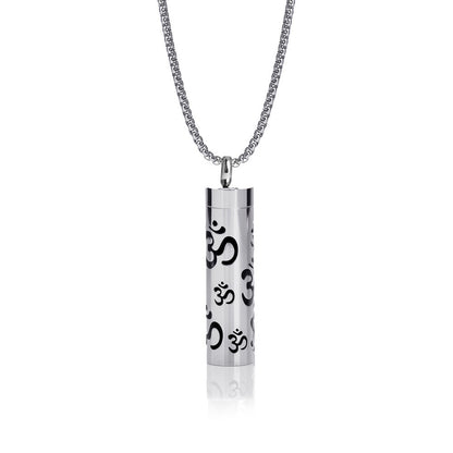 Cylindrical Heart-shaped Diffuser Pendant Necklace with Essential Oil, Stainless Steel Necklace for Men and Women, Titanium Steel Pendant