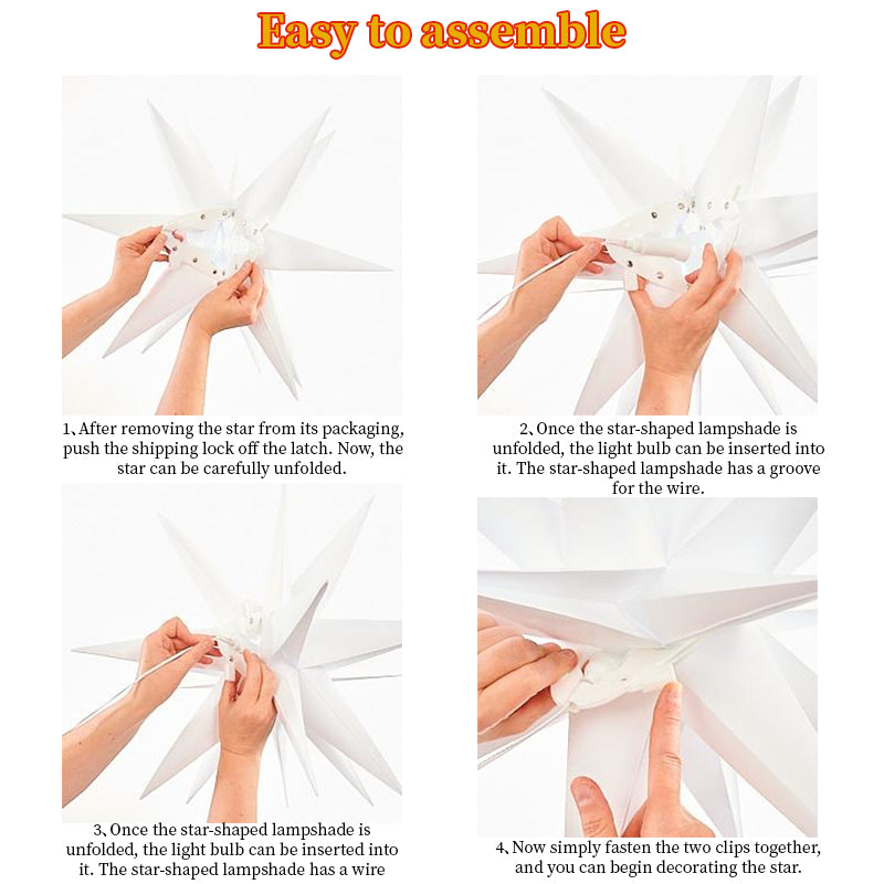 3D XXL LED Star Window Light (60cm) - Warm Glow