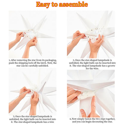 3D XXL LED Star Window Light (60cm) - Warm Glow