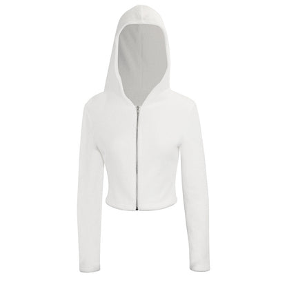 Zipper hooded cardigan sweatshirt