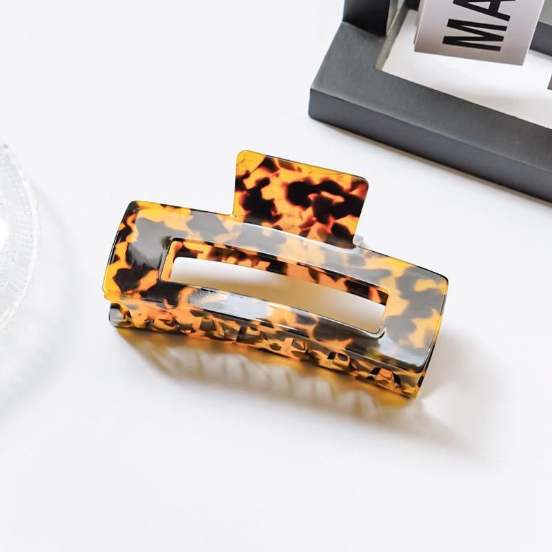 Zincqi Acetate French Style Large and Small Geometric Square Hair Clip for Back of Head, Hairpin, Shark Clip, Hair Clamp