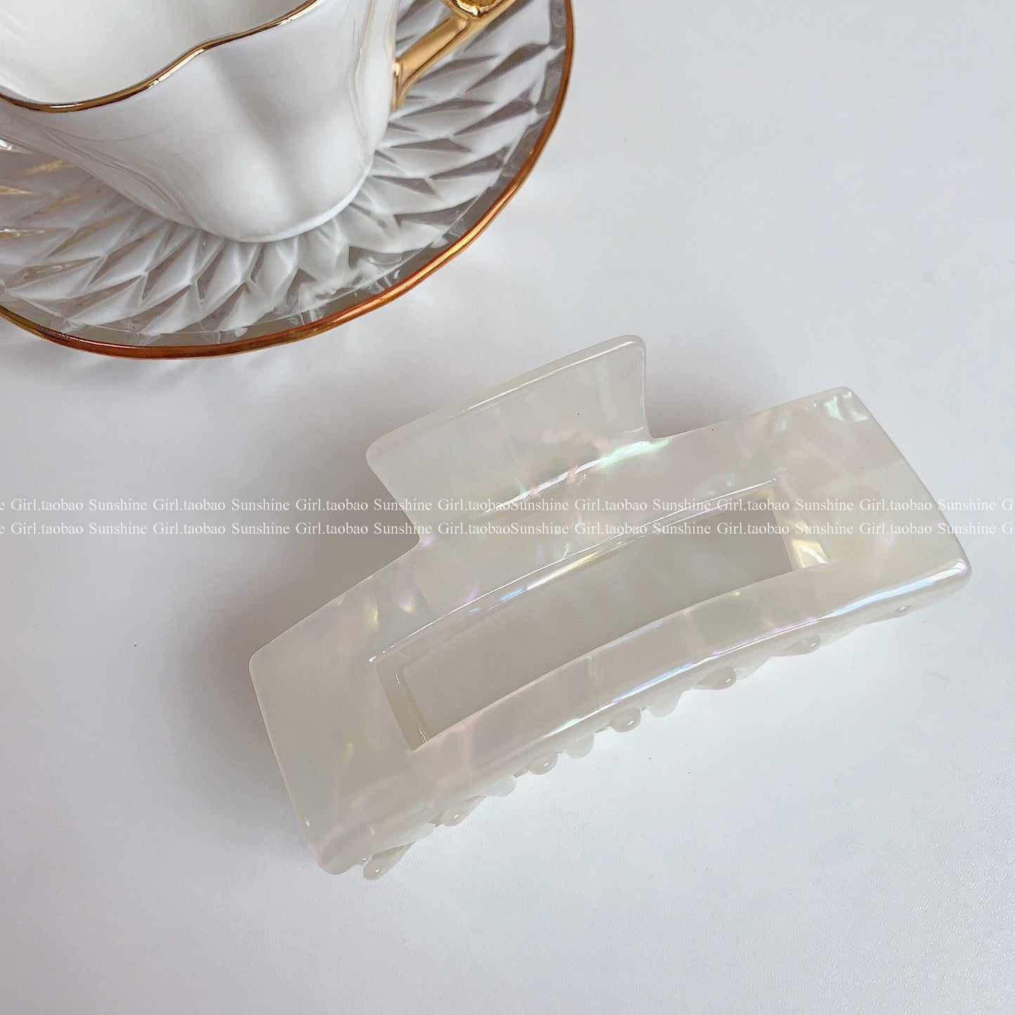 Zincqi Acetate French Style Large and Small Geometric Square Hair Clip for Back of Head, Hairpin, Shark Clip, Hair Clamp