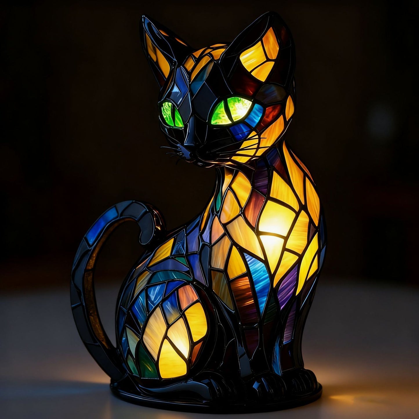 Elegant Cat Statue LED Decorative Light