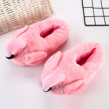 Flamingo slippers winter home daily necessities plush slippers