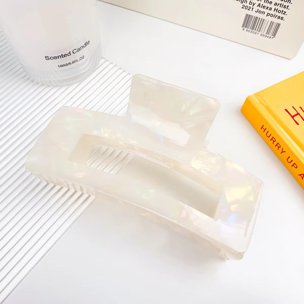 Zincqi Acetate French Style Large and Small Geometric Square Hair Clip for Back of Head, Hairpin, Shark Clip, Hair Clamp