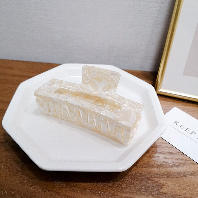 Zincqi Acetate French Style Large and Small Geometric Square Hair Clip for Back of Head, Hairpin, Shark Clip, Hair Clamp