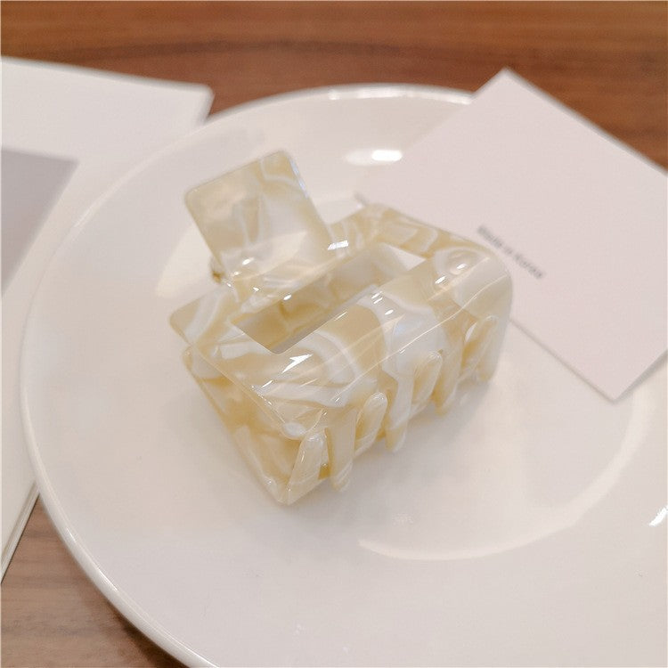 Zincqi Acetate French Style Large and Small Geometric Square Hair Clip for Back of Head, Hairpin, Shark Clip, Hair Clamp