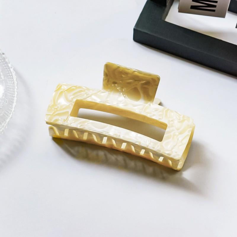 Zincqi Acetate French Style Large and Small Geometric Square Hair Clip for Back of Head, Hairpin, Shark Clip, Hair Clamp