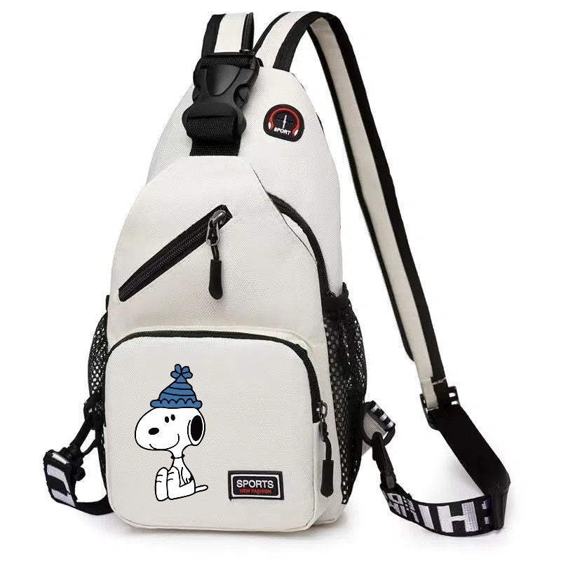 19*6*34CM Snoopy Cartoon Print Large Capacity Backpack Shoulder Bag Chest Crossbody Bag