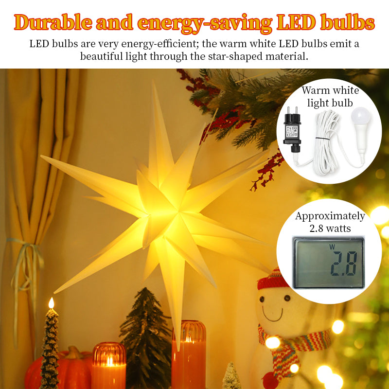 3D XXL LED Star Window Light (60cm) - Warm Glow