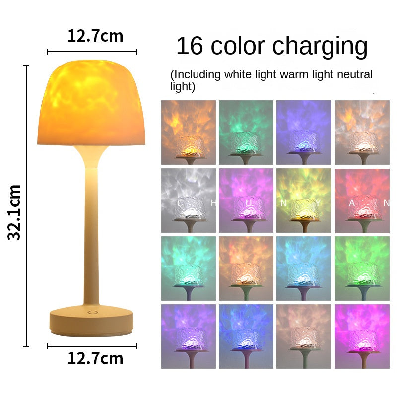 Chunyan High-Base Ripple Atmosphere Table Lamp, Romantic Mood Gift, Projector Remote Control Night Light, Couple Gift