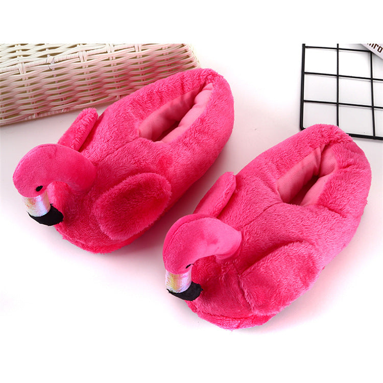 Flamingo slippers winter home daily necessities plush slippers