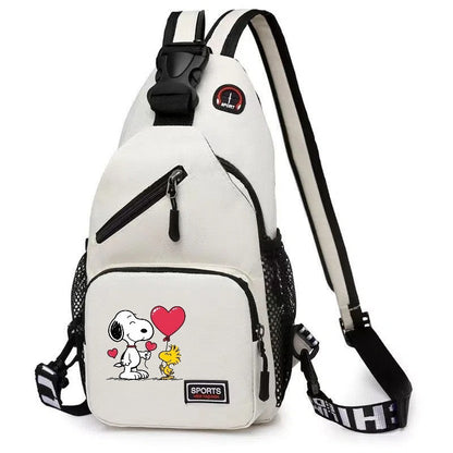 19*6*34CM Snoopy Cartoon Print Large Capacity Backpack Shoulder Bag Chest Crossbody Bag