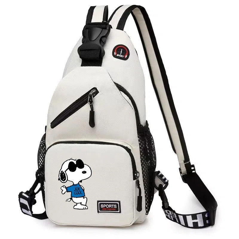 19*6*34CM Snoopy Cartoon Print Large Capacity Backpack Shoulder Bag Chest Crossbody Bag