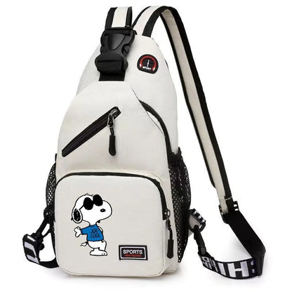 19*6*34CM Snoopy Cartoon Print Large Capacity Backpack Shoulder Bag Chest Crossbody Bag