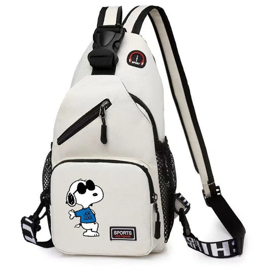 19*6*34CM Snoopy Cartoon Print Large Capacity Backpack Shoulder Bag Chest Crossbody Bag