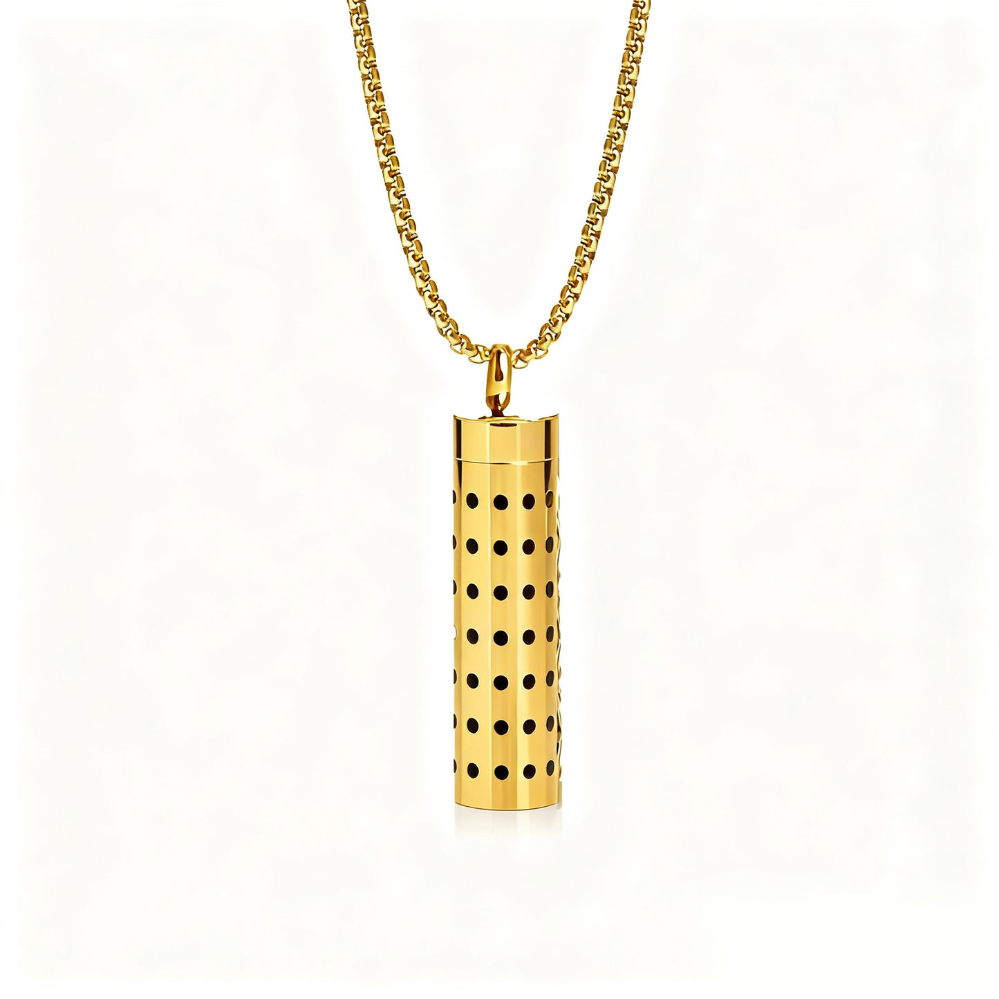 Cylindrical Heart-shaped Diffuser Pendant Necklace with Essential Oil, Stainless Steel Necklace for Men and Women, Titanium Steel Pendant