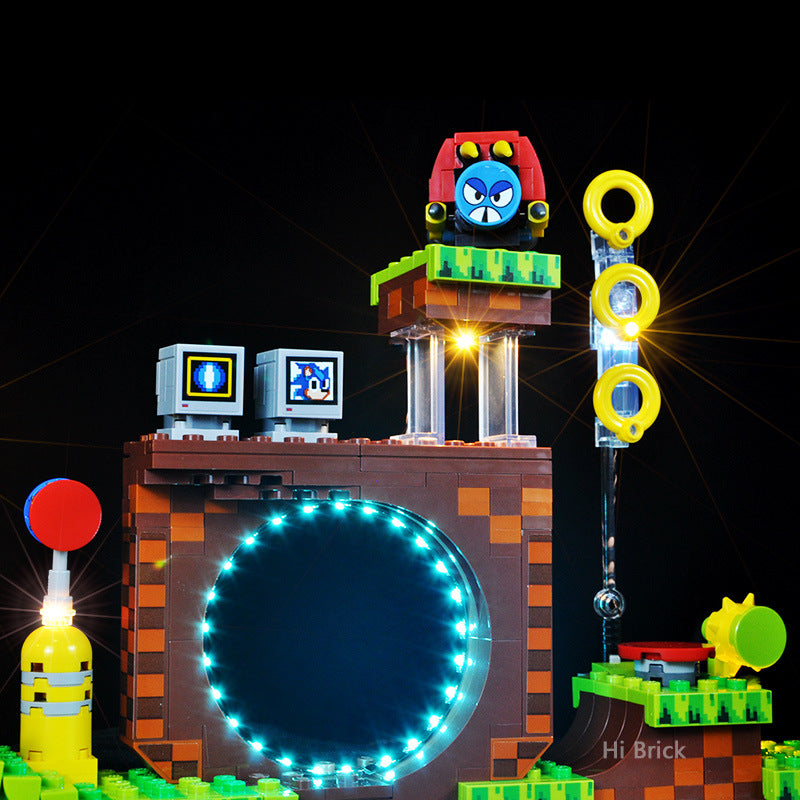 Building block lighting compatible with LEGO 21331 Sonic Hedgehog Green Hill building blocks with LED lights