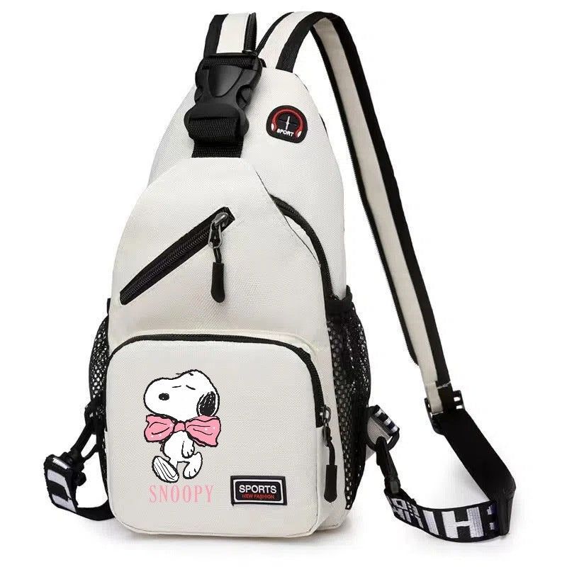19*6*34CM Snoopy Cartoon Print Large Capacity Backpack Shoulder Bag Chest Crossbody Bag