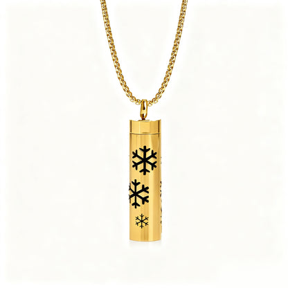 Cylindrical Heart-shaped Diffuser Pendant Necklace with Essential Oil, Stainless Steel Necklace for Men and Women, Titanium Steel Pendant