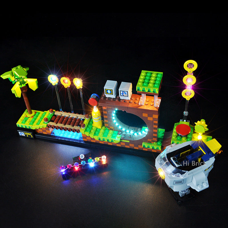 Building block lighting compatible with LEGO 21331 Sonic Hedgehog Green Hill building blocks with LED lights