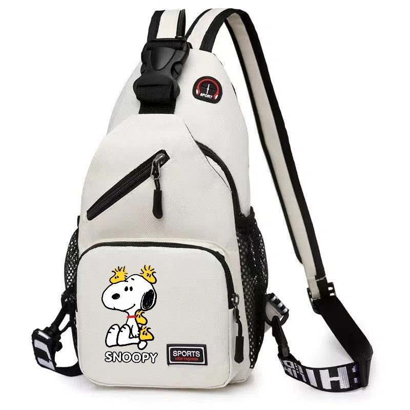 19*6*34CM Snoopy Cartoon Print Large Capacity Backpack Shoulder Bag Chest Crossbody Bag