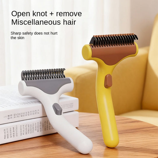New Pet Detangling Comb Cat Brush for Removing Loose Hair, Grooming and Shedding Control, One-Button Floating Hair Removal Comb